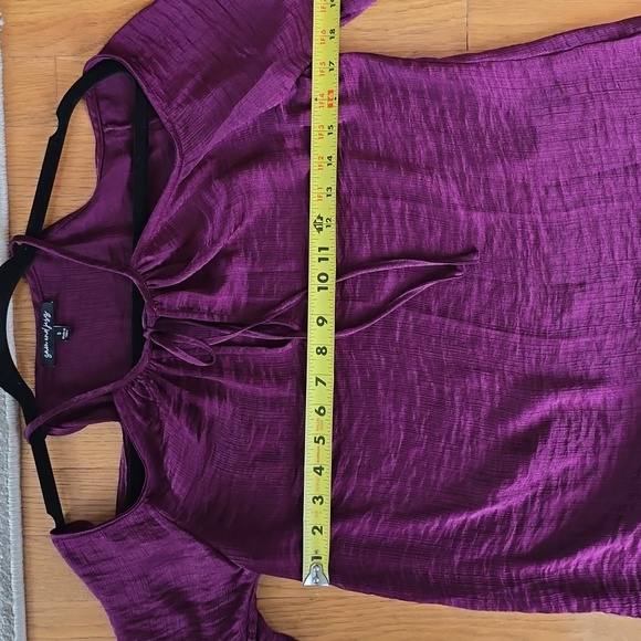SAM AND JESS BRAND WOMEN'S JUNIOR BURGUNDY COLD SHOULDER TOP SIZE SMALL - Picture 12 of 16